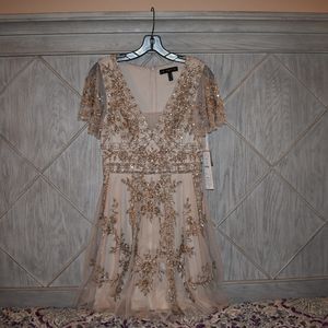 Aidan Mattox Beaded Sequins Cocktail Dress